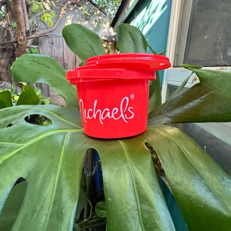 Red Mini Bucket for Home Storage, Small Decorative Bucket with Durable Plastic Construction
