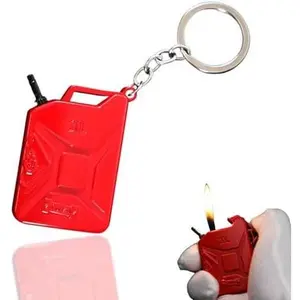 Keychain Lighter, Butane Refillable, and Cool, Soft Lighter, Gift for Men, Birthday Candle (No Butane Fuel) Red