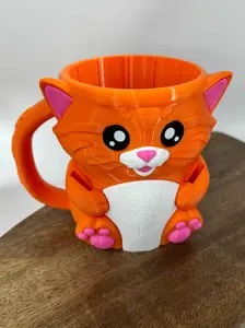 Frosty Whiskers Cat Ice Cream Pint Holder 3D Printed Kitty Collectable Unique Colors Kitchen Friend Cute Summer
