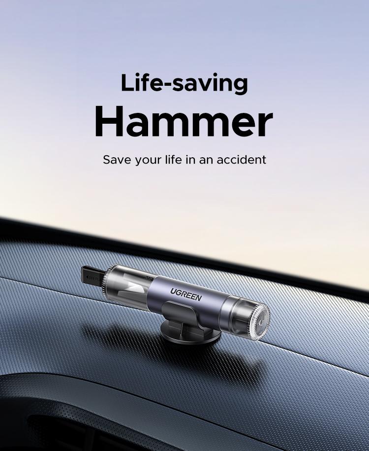 (Buy 1 Get 1 Free) UGREEN 2-in-1 Seatbelt Cutter and Window Breaker,Car Hammer Seatbelt Cutter Window Breaker Emergency Escape Tool, Safehammer Glass Breaker for New Cars,Black，TikTokShopBlackFriday ,TikTokShopHolidayHaul