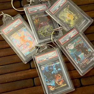 Custom PSA-Style Pokemon Mini Slab Keychains - Compact Accessory Hook, Anime Fashion Item for Keys, Keychain For Keys, Accessory Hook Keychains