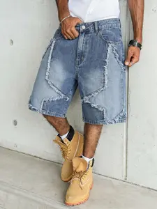 Men's Casual Loose Wide Leg Jeans Shorts, Streetwear Style, Pocket Design, All Seasons, Trendy and Comfortable, Perfect for Daily Wear