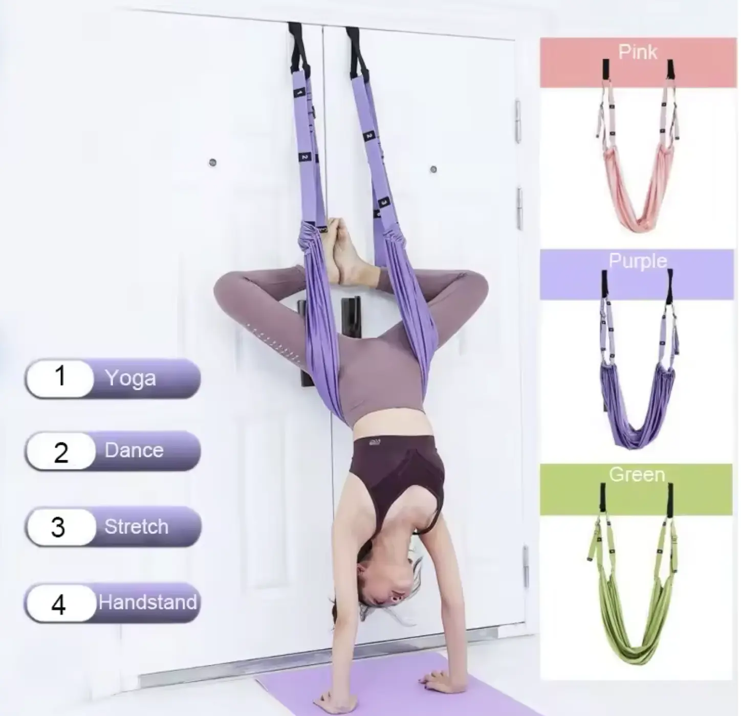 Adjustable Aerial Yoga Rope – Stretch Belt for Hip, Waist, and Fitness Training