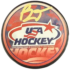 Brady Tkachuk Autographed Team USA Hockey Souvenir Puck - JSA
