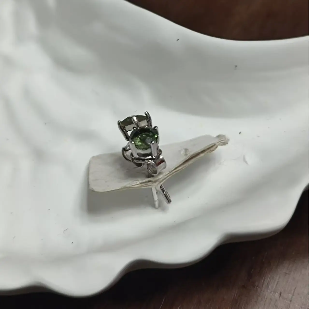 nature galss earing (Moldavite earing) Stud Earring Jewelry Ear Studs