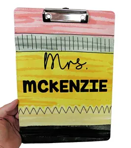 Teacher Pencil Themed Clipboard - Personalized Sublimation Back to School Gift - Kids Supplies - Teacher Appreciation Gift from Student Custom White - Must Haves Essentials for Classroom