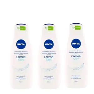 NIVEA Body Wash - Creme Soft - With Almond Oil - 3 Pack - 25.36 FL OZ (750 mL) Per Bottle - Cleansing