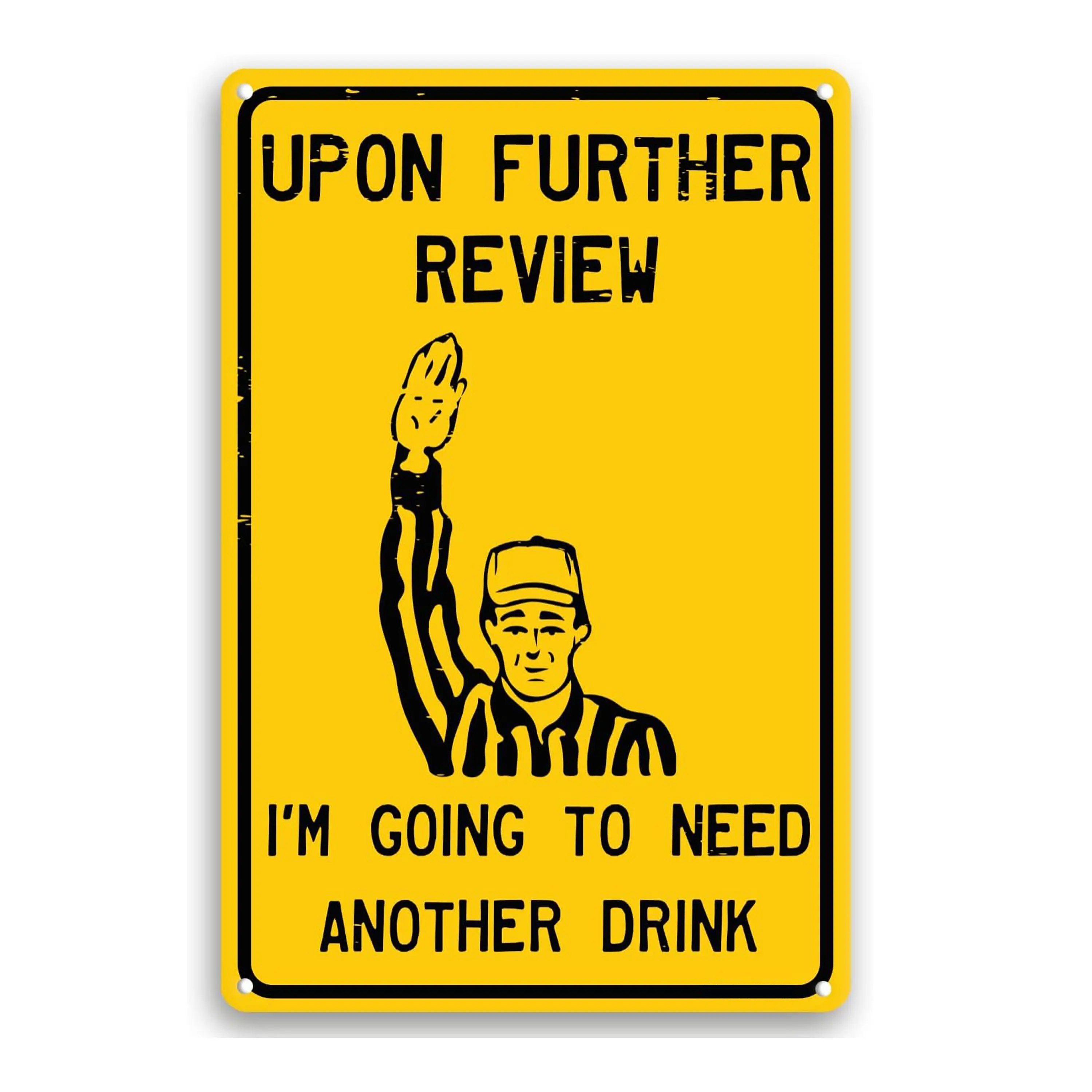 Humorous Football Tin Sign - 12"x8" Rectangle Design, Sunfade Resistant Men's Stuff Room Decor for Man Cave, Garage, Home Sports Bar, Metal Wall Plaque Signage