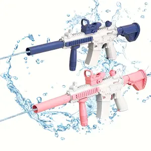 2 Pack Electric Water Guns For Kids, Automatic Squirt Guns For Boy Girl Adults, Water BlasterSpray Distance Up To 32 FT, Summer Toy For Pool Water Fighting Pink Blue