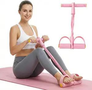 8-Tube Pedal Resistance Bands with Comfortable Handles Durable Natural Rubber Fitness Bands for Full-Body Strength Stretching & Rehab Exercises Abdomen Waist Arms Legs 42 cm x 22 cm Ergonomic Grip Non-Slip Pedals