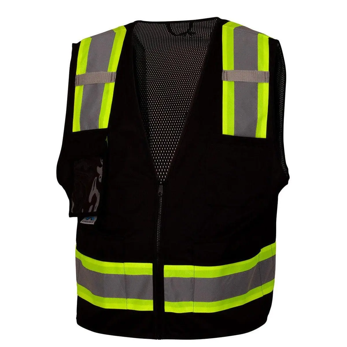 Pyramex RVZ2411CP Reflective High Visibility Safety Vest, Type 0, Class 1, Black (Work Safety Equipment for Home Improvement & Security), Reflective Safety Vest, High Visibility Vest