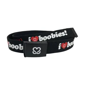 i love boobies! Web Belt-Volcano - Black and Red