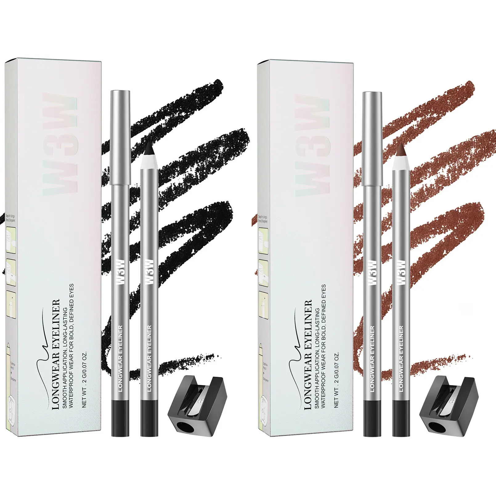 Waterproof Gel Eyeliner Pencil with Smooth Creamy Glide Texture, Smudge Resistant Eye Liner for Inner and Outer Eyelid Definition, Precision Winged Eye Makeup for Daily and Night Looks, Holiday gift