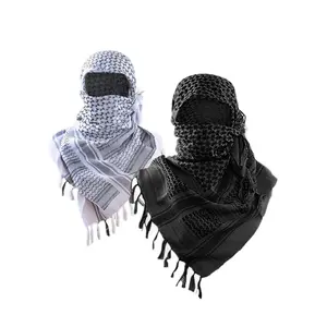 2 Pack Palestine Shemagh black and white 100% Cotton Keffiyeh Scard Wrap Men and Women
