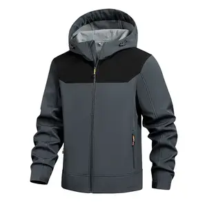 Autumn And Winter Outdoor Warm Windproof Softshell Jacket For Men, Fleece Lined Thickened Zipper Hooded Coat Suitable For Cold Weather Activities