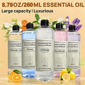 260ml/8.79oz Hilton, Ocean, Gardenia, Lavender & Shangri-La Fragrance Oils - Large Capacity Essential Oils - Multi-Purpose Home Fragrance Oils - Perfect for Holidays and Family Room Decor, Available in 5 Pieces