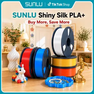 SUNLU Shiny SILK PLA+ 3D Printer Filament, 1KG 1.75mm Single Roll, No Post-Print Polishing, Flawless Finish 3D Printing Supply8666