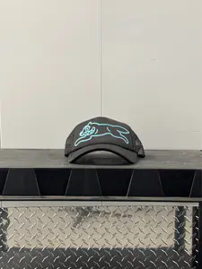 Icecream Black Trucker Hat – Leaping Dog Logo