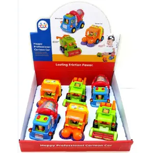 Kalart Push And Go Friction Powered Trucks (Cement Mixer, Sweeper, And Harvester)