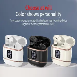 MOKATA Mini Couple Wireless Earbuds - Bluetooth 5.4 Audio Electronic Headset with LED Digital Display, Smart Touch Control, Long Distance, Rechargeable, Noise Cancellation, Black In-Ear for Daily Commute