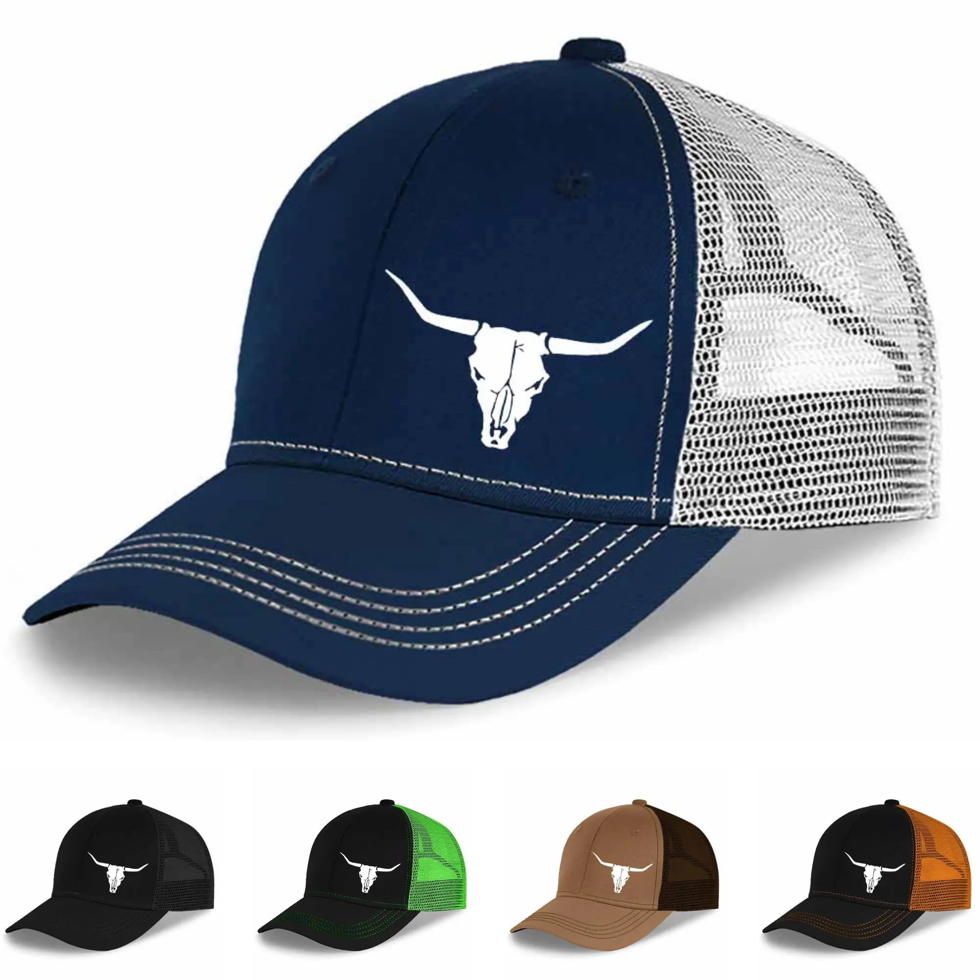 Bull Cow Skull Premium Baseball Cap Summer for MenWomen Teens Soft Cotton Adjustable UV Protection Idealfor Outdoors unisex god hat