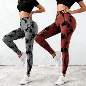 Women’s Tie-Dye Scrunch Butt-Lifting Leggings – High-Waisted Tummy Control Yoga Pants, Squat-Proof Seamless Stretch Gym Tights for Fitness & Casual Wear