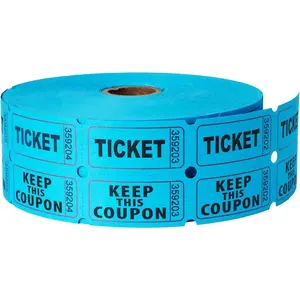2200 Pcs (1100 Pairs) Double Roll Blue 50/50 Consecutively Numbered Raffle Tickets for Events Fundraisers Carnivals & Classroom Activities