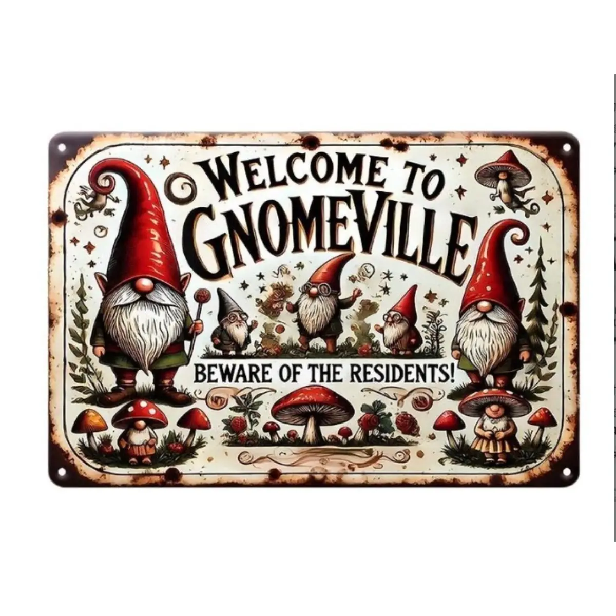 Vintage Welcome Sign Aluminum Plaque for Street Garden Balcony Garage Home Bar Club Store Farm Wall Decor 12x8 Inch