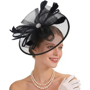 Victoria  Party Hat -  1920s 50s  Mesh Kentucky Hat 2026 Derby Fascinator for Funeral Church Prom