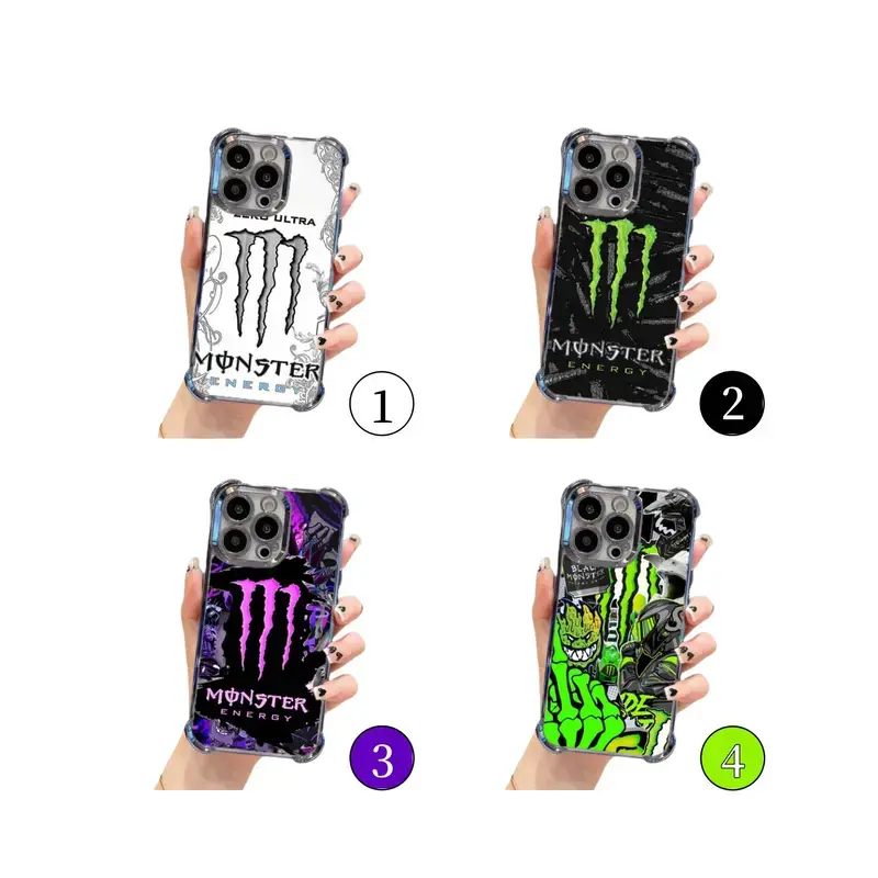 Monster Energy Drink Phone Case for iPhone 17 16 15 14 Pro Max Plus | Cool Aesthetic Zero Ultra Shockproof Clear Silicone Protective Cover