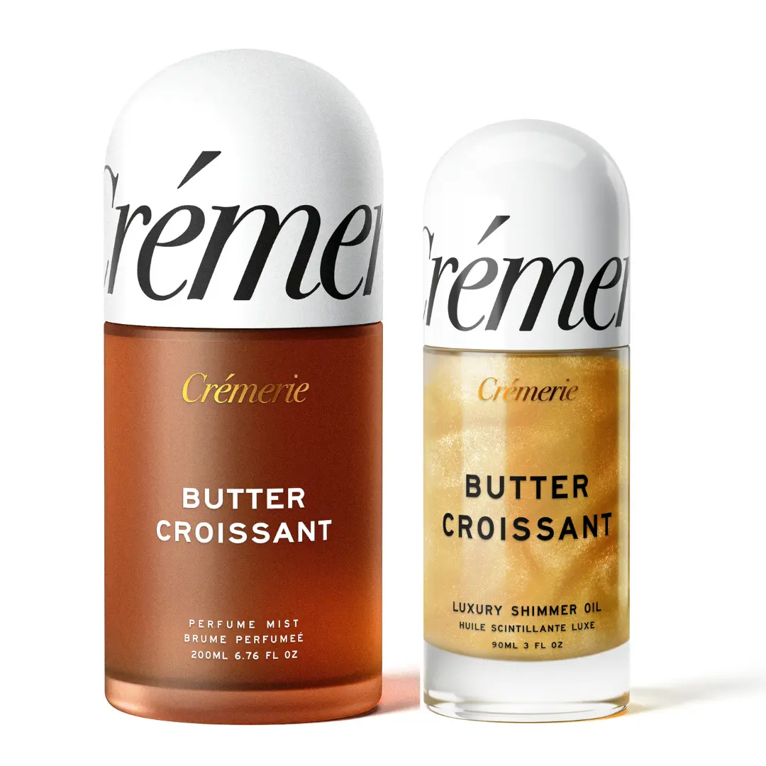 Cremerie Butter Croissant Glow Duo | Butter Croissant Perfume Mist + Shimmer Body Oil | Warm & Luminous Skin