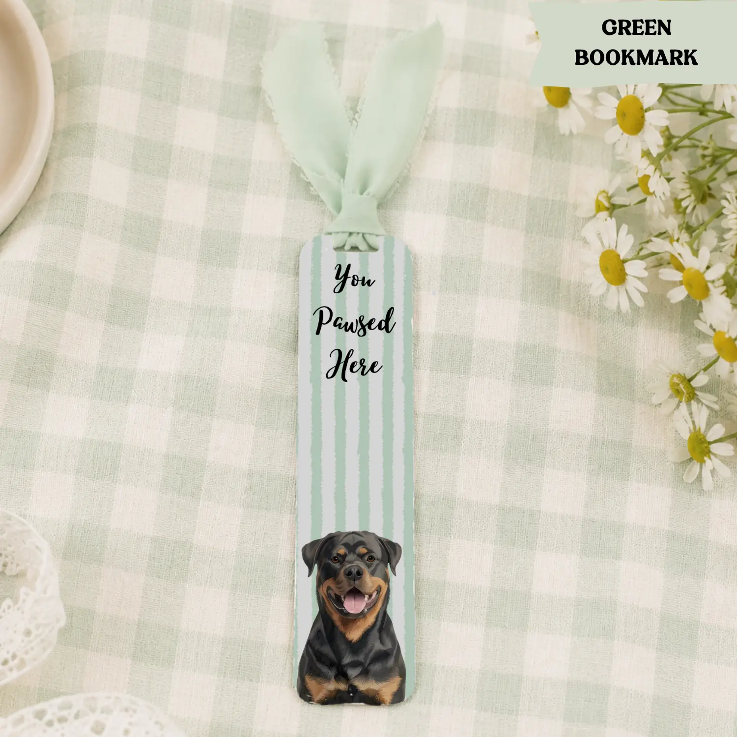 GREEN Bookmark GREEN Bow- Dog Bookmark