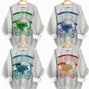 VINTAGE All Team Football ASH  Game Day CREWNECK Sweatshirt – ASH Football Outfit, Unisex Vintage Style, Helmet Graphic Fanwear for Fall Season, Classic Sports Top Custom Team Cotton GIft, Custom Team N6