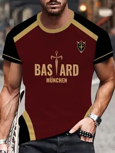 Men's Fashion Fanboy T-Shirt Blue Prison Club Summer Short Sleeve, Casual Fitted All over Print, Short Sleeve, Summer Wear