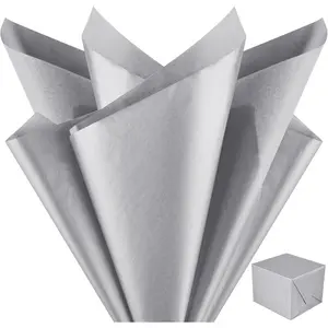 Metallic Silver Tissue Paper for Gift Bags 60 Sheets 14 X 20 Inch Silver Packaging Paper for Christmas Gift Wrap Art Crafts Birthday Wedding Decoration