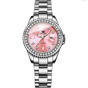 OLEVS Watch OLEVS Womens Watches Diamond Luxury Dress Gold Wrist Watch Stainless Steel Waterproof Luminous Date