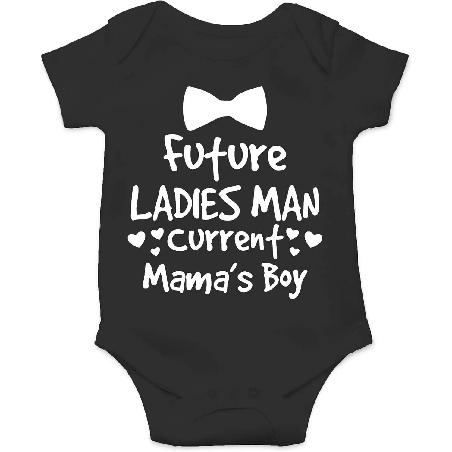 Fashions Future Ladies Man, Current Mama's Boy Baby Bodysuit Funny Cute Newborn Adorable Clothing Boys (Newborn, Black)