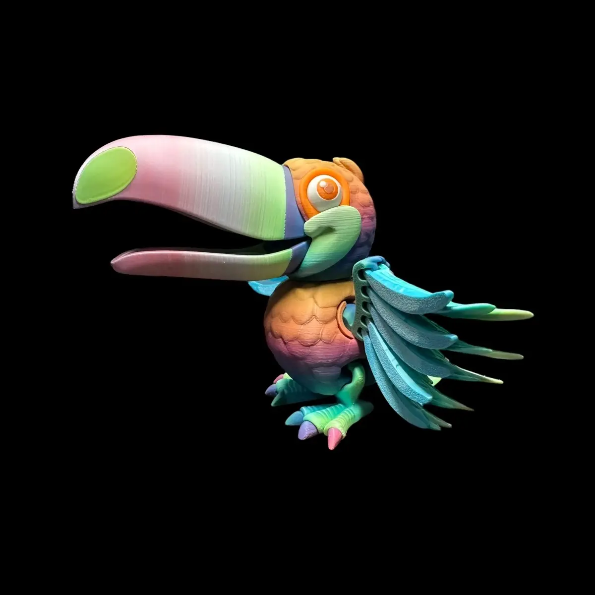 Tricked Out Toucan Articulating Sculpture 3D Print