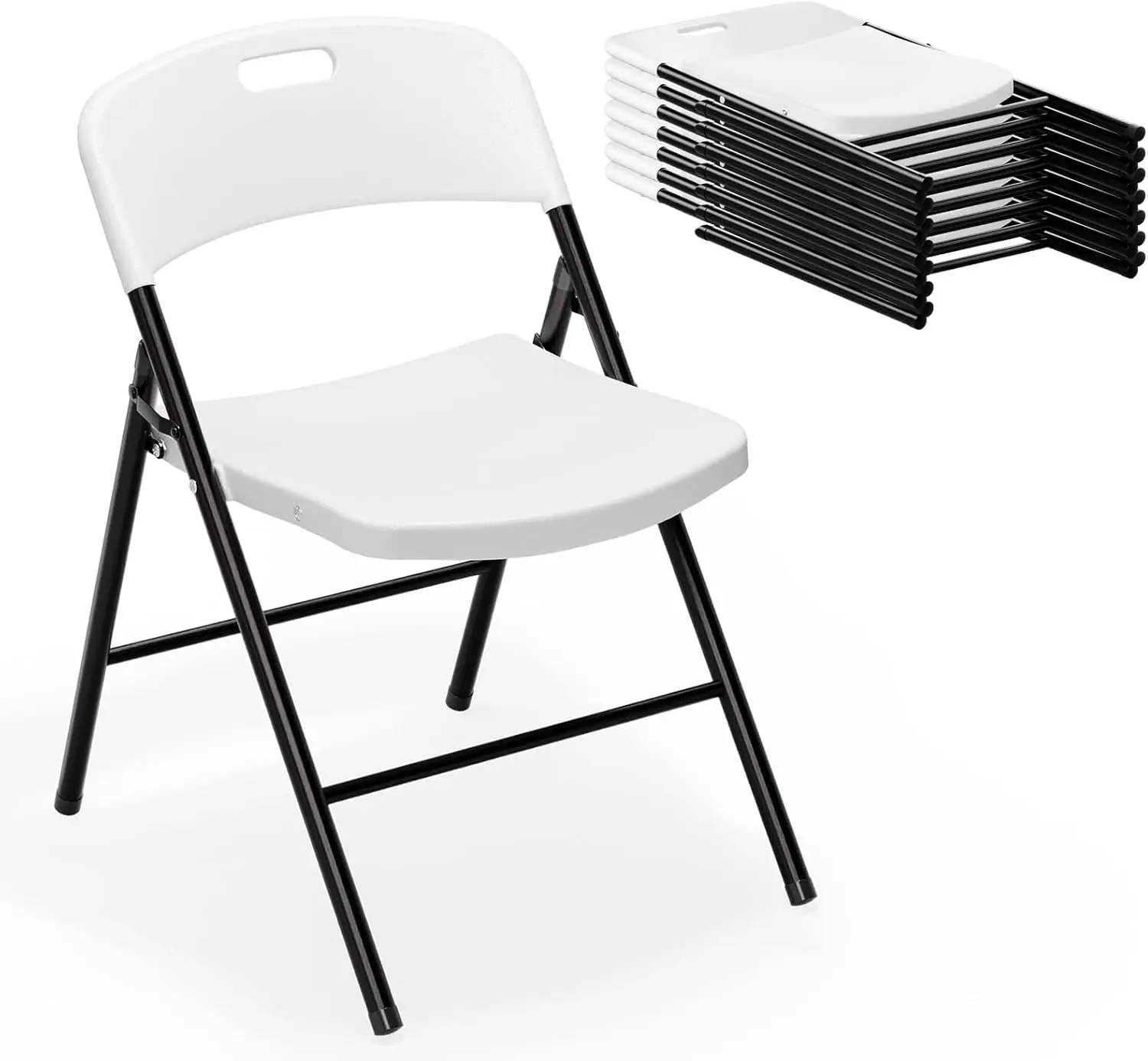 VINGLI Folding Chairs, Plastic Foldable Chair, Capacity up to 350 lbs, Portable Seating for Indoor Outdoor Events Parties Camping Work School Commerca