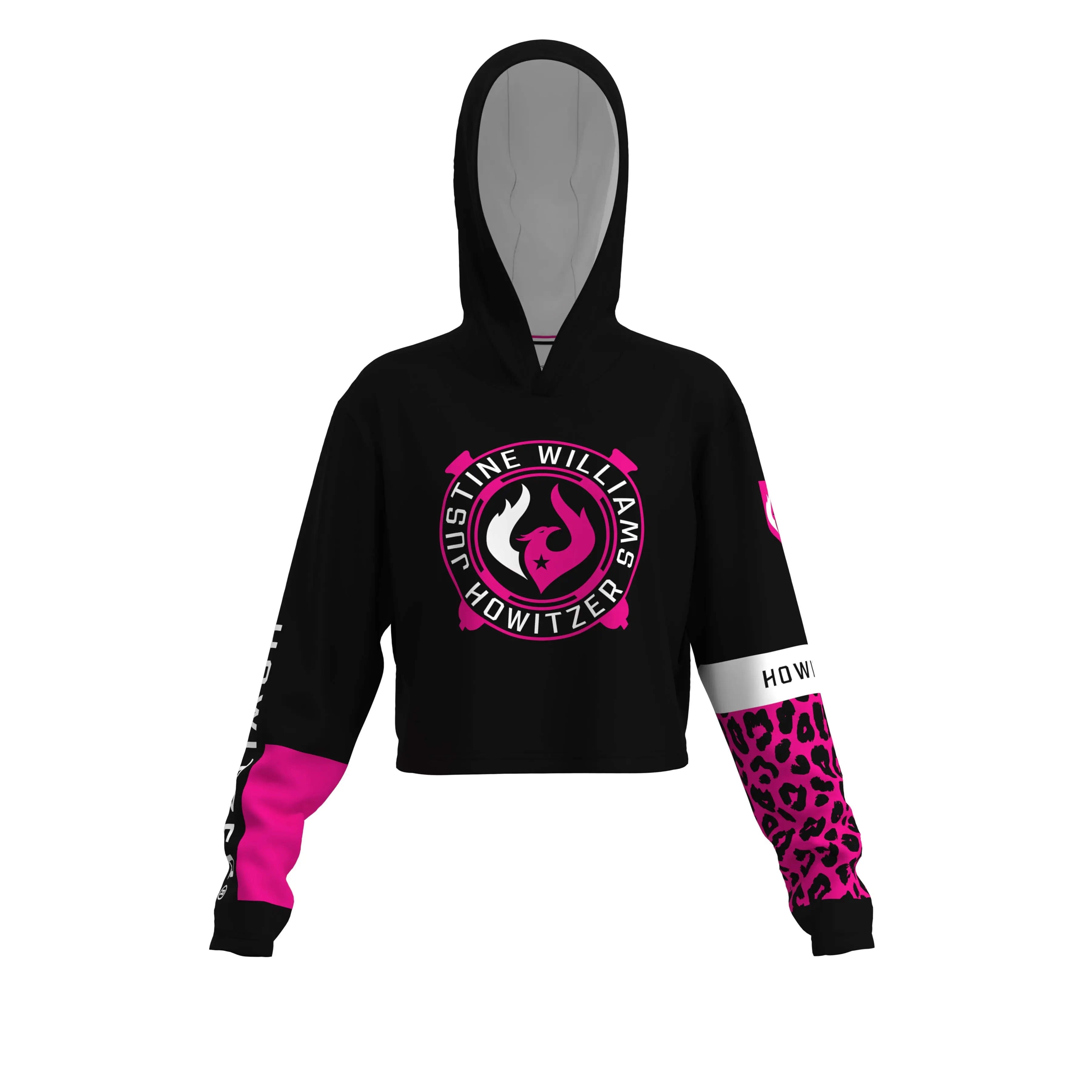 Howitzer Clothing Women's Fitted Performance Jersey Hoodie - Casual, Sun-Protective Flat Fabric, Justine Williams Phoenix Edition