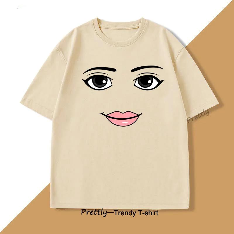 Novelty Robloxs Woman Face Game Meme Tshirt Men Women Cotton Round Neck Short Sleeve Print T Shirt Mens Clothing Summer Top Tee Casual Menswear