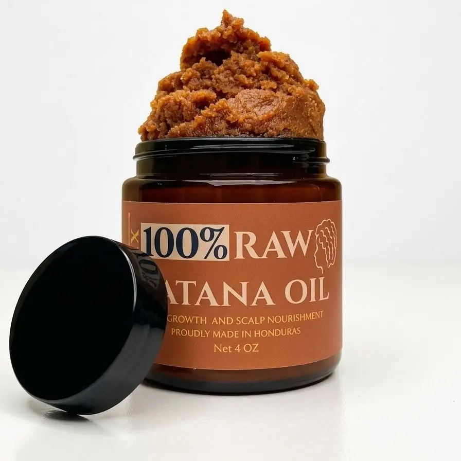 100% Raw & Unrefined Batana Oil from Honduras Size 4 oz, 2 oz & 1 oz Pure Natural Ingredients for Hair Growth and Scalp Nourishment Haircare Organic Biotin, Moisturizing Hair Oil, Batana Oil Hair Growth