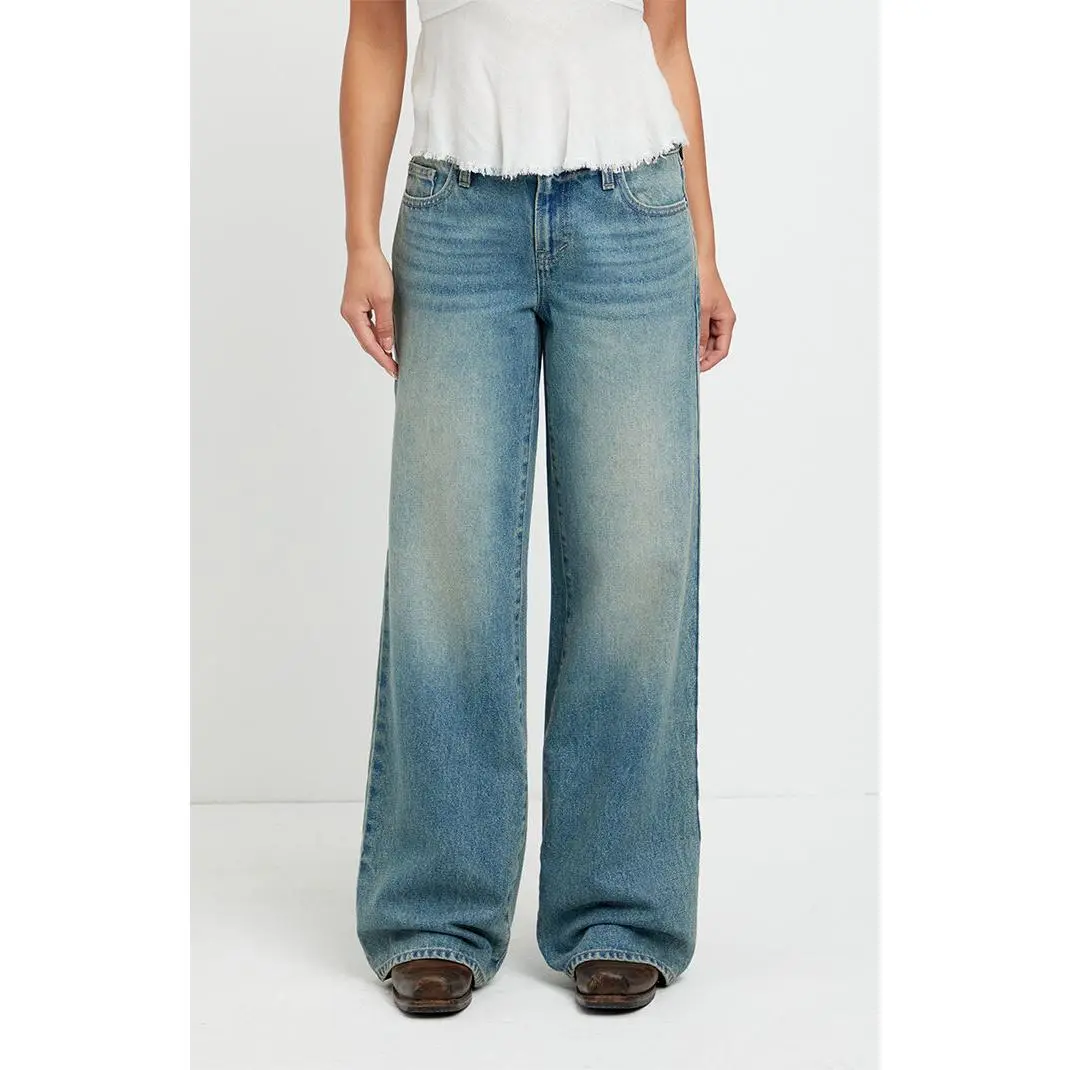 Pacsun Women's Casey Low Rise Baggy Jeans Medium Blue Tint