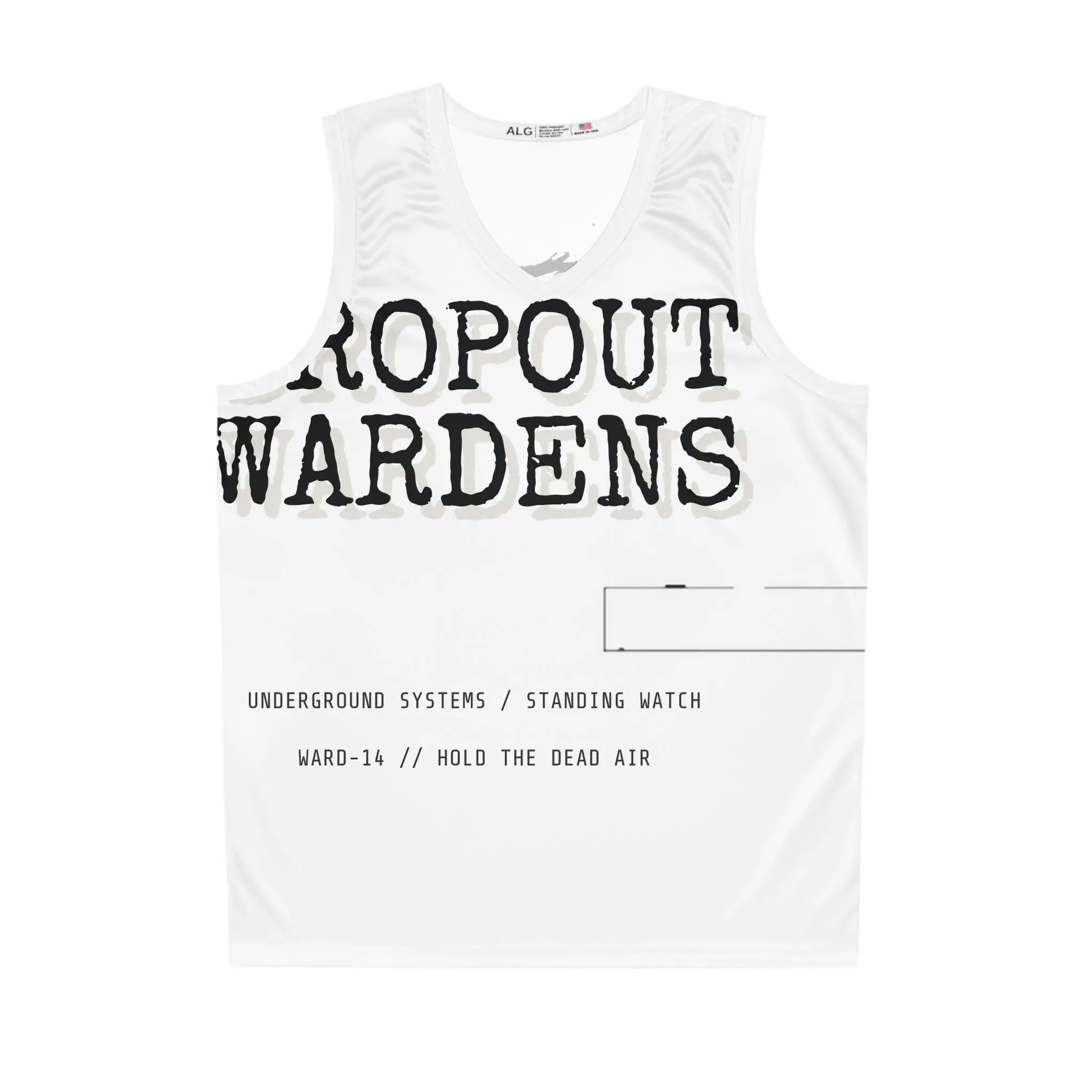 Dropout Wardens Basketball Jersey (AOP) — BONE