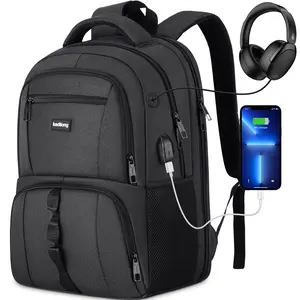 Durable Laptop Backpack with Headphone Port & Anti-theft Pocket | Breathable Travel Rucksack for Daily Use Large Capacity Multi-compartment Work Commute Backpack | Anti-theft School Backpack for College Students