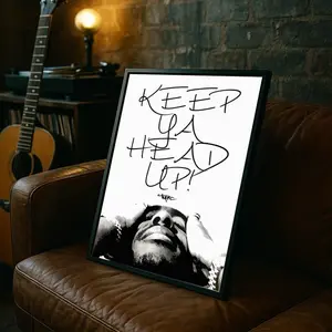 Tupac Keep Ya Head Up Inspirational Wall Art Print No Frame, 2Pac Fan Gift, Wall Art, Home Decor, 90s Rap Legend Wall Art