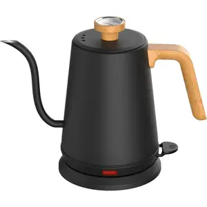 Gooseneck Electric Kettle with , Black Electric Kettle 1L with Auto Shut-Off,1000W Hot Water Kettle of Stainless Steel, Pour Over Kettle for Coffee &