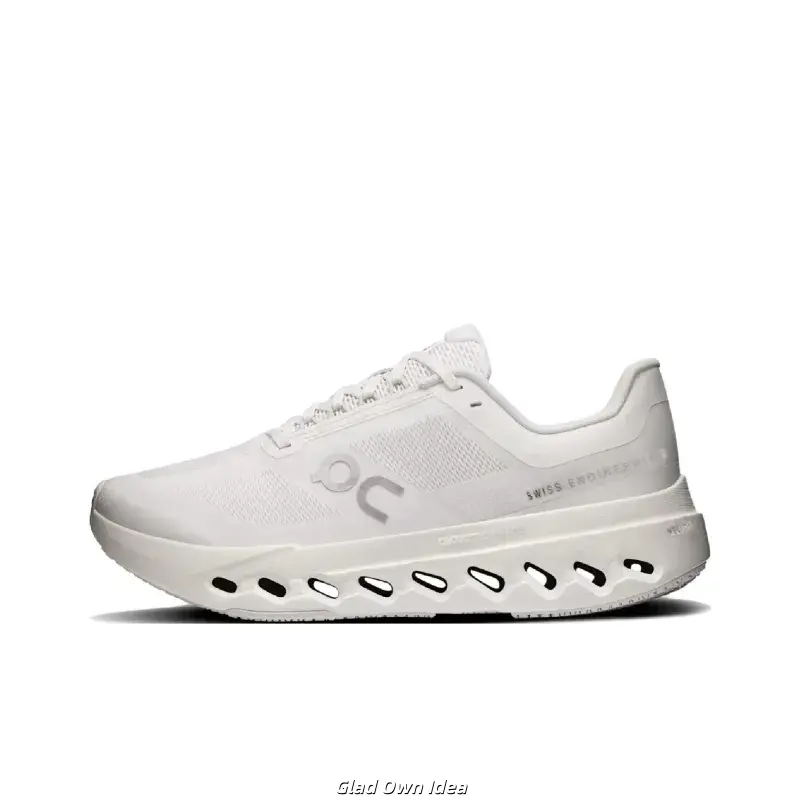Unisex All-White Fine Mesh Running Sneakers - Brand New Sealed Original Box, Small Side Logo, Wave-Segmented Hollow Thick Cushion Sole, Non-Slip Athletic Wear, Single Pair for Gym & Daily Sports, Unisex Shoes