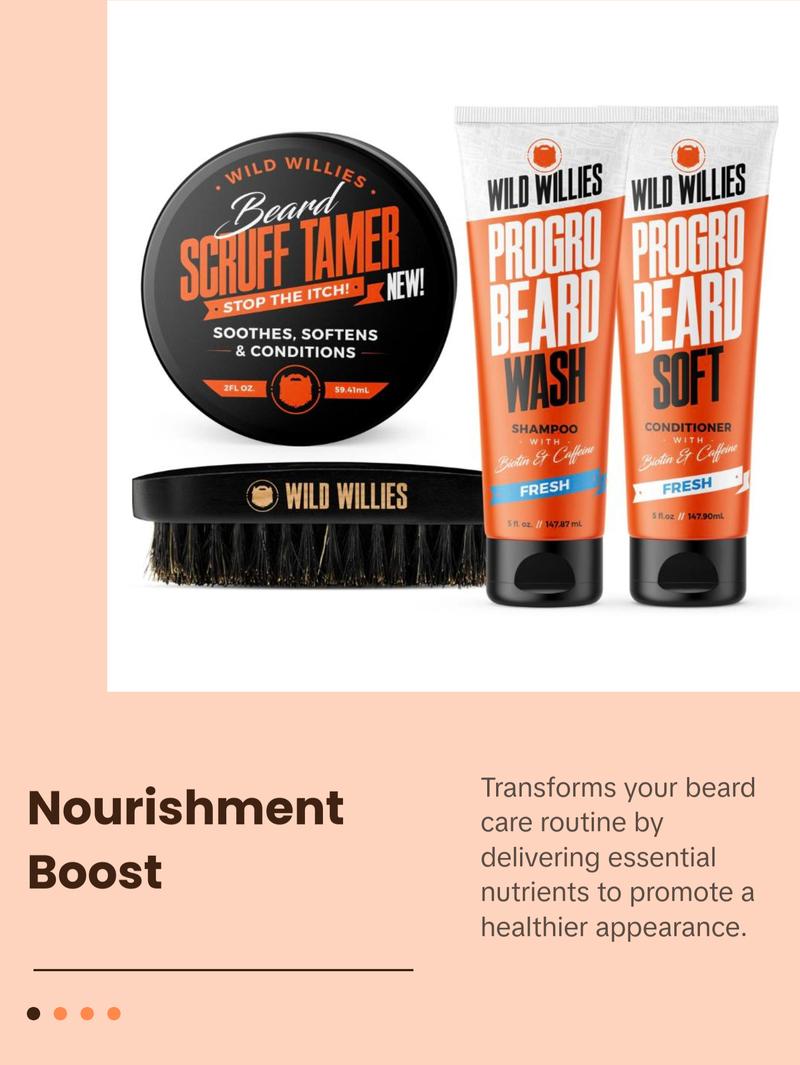 Wild Willies Beardruff Relief Kit - Itch and Flakes Stopper with Progro Beard Wash & Conditioner - Soothes Softens Conditions Beards - US Hair Care Solution