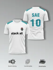 Men's Blue Chainmail Anime Munich Football Jersey, Soccer Shirt, Sports Jersey, Unisex Barcha Club 8 Number Role-Playing T-Shirt, Anime Gift for All